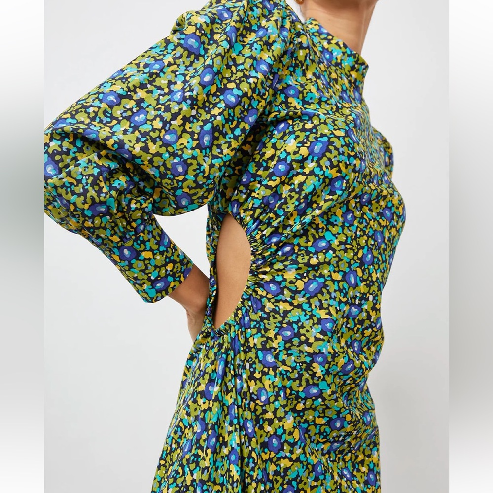 Rails‎ Carmel Midi Dress Abstract Garden Side Cutout Long Sleeve Size Small NEW - Picture 8 of 16